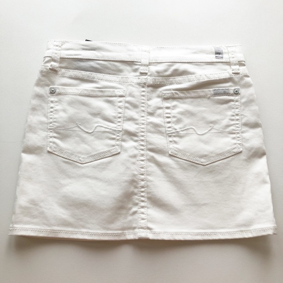 7FAM White Denim Jean Skirt Never Worn - Picture 3 of 8
